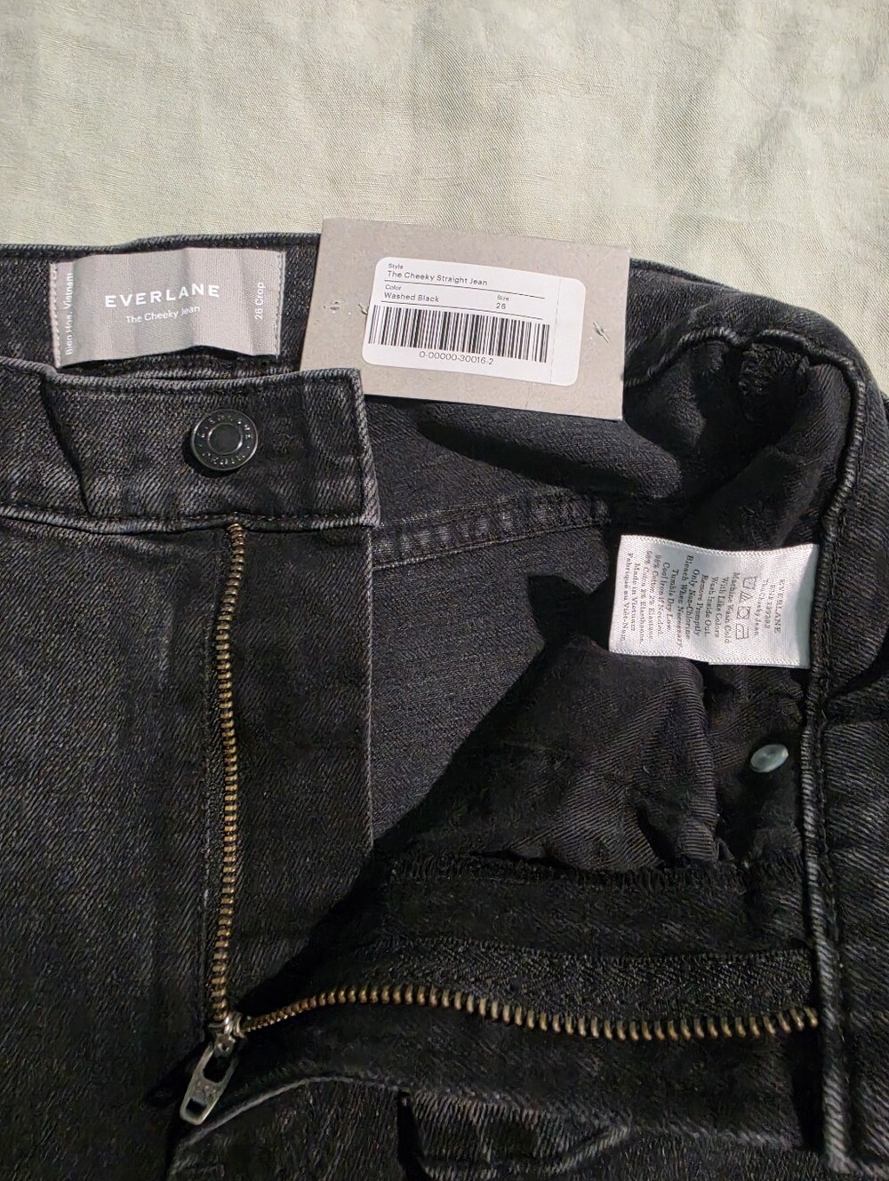 Everlane The Cheeky Straight Ankle Washed Black Women's Jeans Size 26 NWT $98 - Picture 5 of 11
